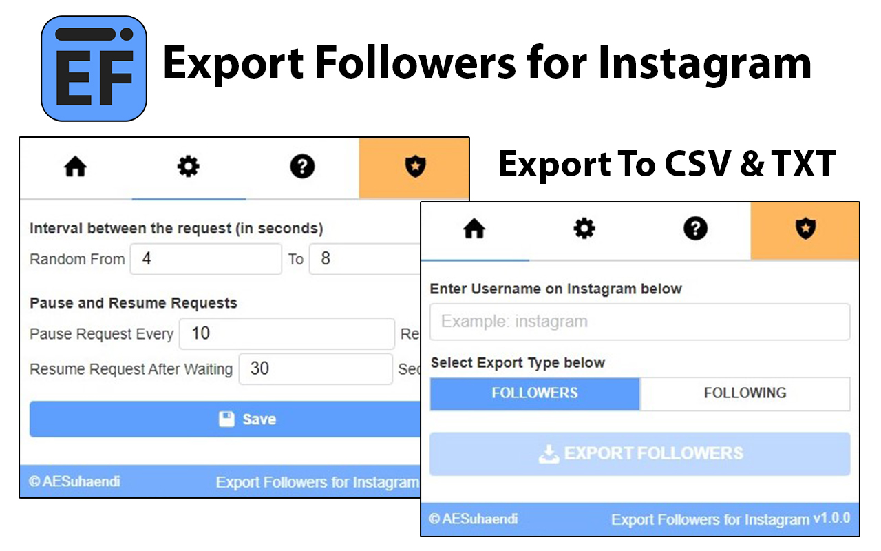 Export Followers for Instagram chrome谷歌浏览器插件_扩展第1张截图