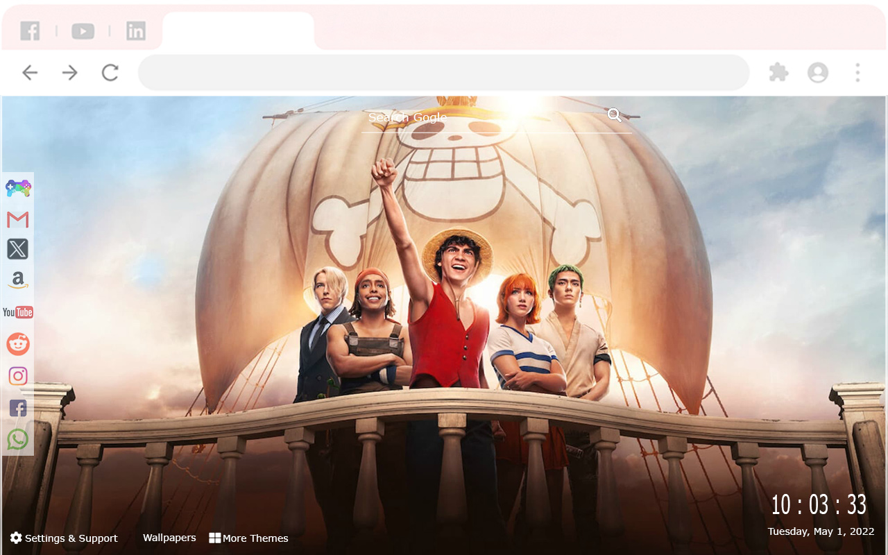One Piece Netflix Monkey D. Luffy New Tab chrome谷歌浏览器插件_扩展第3张截图