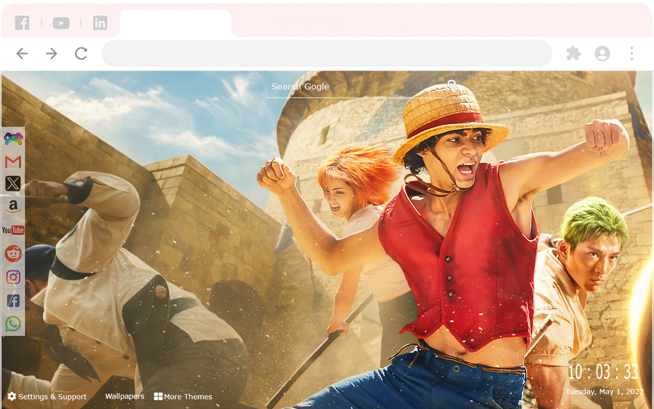 One Piece Netflix Monkey D. Luffy New Tab chrome谷歌浏览器插件_扩展第4张截图