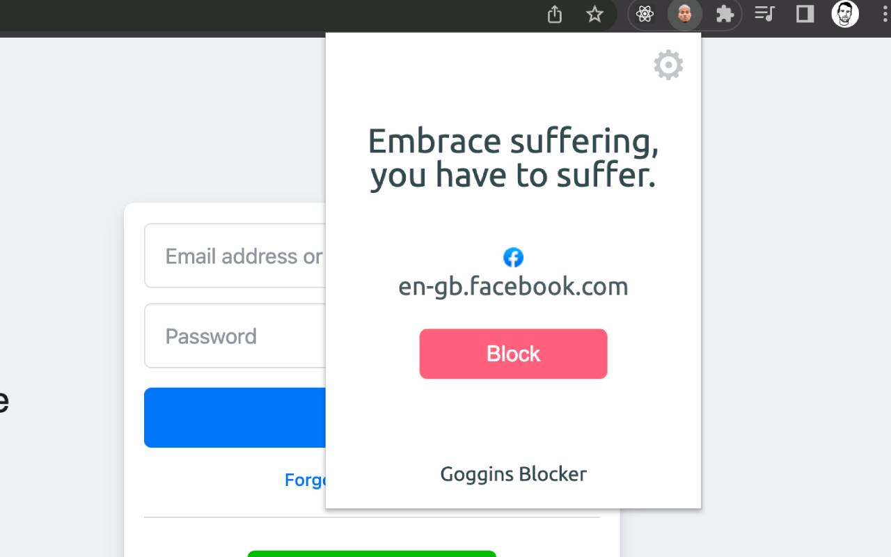 Goggins Blocker chrome谷歌浏览器插件_扩展第1张截图