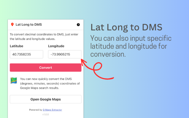 Lat Long to DMS - Latitude Longitude Convert chrome谷歌浏览器插件_扩展第2张截图