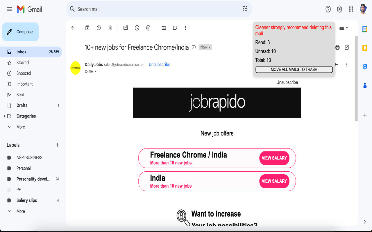 Gmail Cleaner chrome谷歌浏览器插件_扩展第1张截图