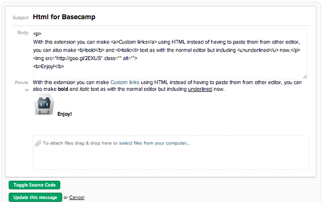 HTML for Basecamp chrome谷歌浏览器插件_扩展第1张截图