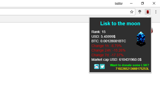 Lisk To The Moon chrome谷歌浏览器插件_扩展第1张截图