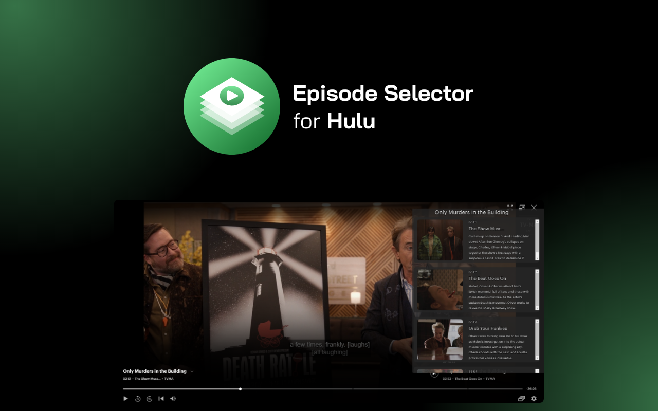 Hulu Episode Selector: Hulu episode list. chrome谷歌浏览器插件_扩展第2张截图