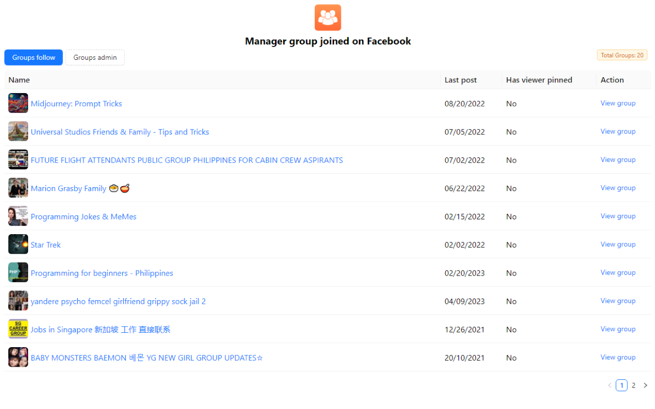 Manager group joined on Facebook chrome谷歌浏览器插件_扩展第1张截图