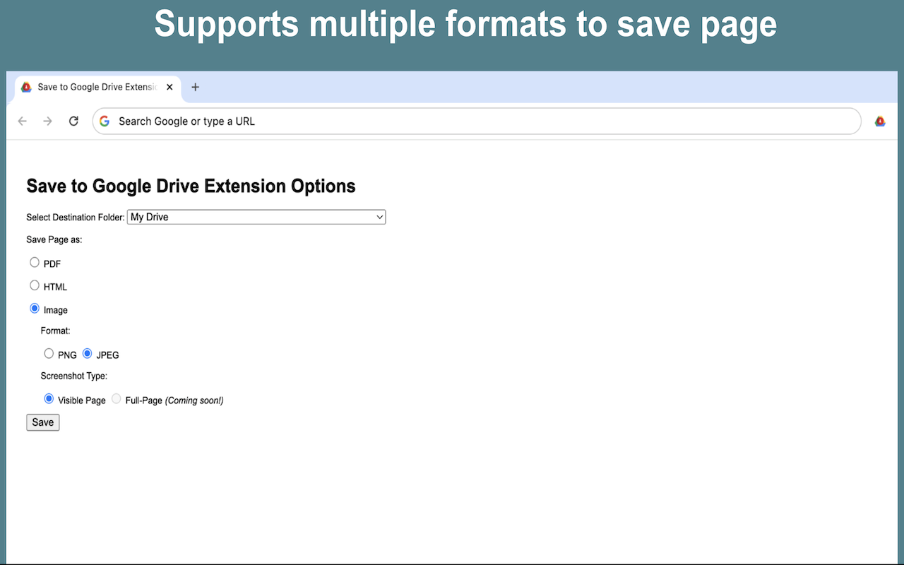 Save To Drive chrome谷歌浏览器插件_扩展第2张截图