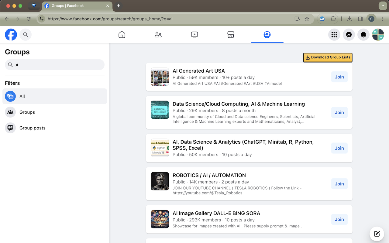 Facebook 群组导出器 chrome谷歌浏览器插件_扩展第3张截图