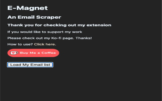 E-Magnet A Free Email Scraper chrome谷歌浏览器插件_扩展第1张截图