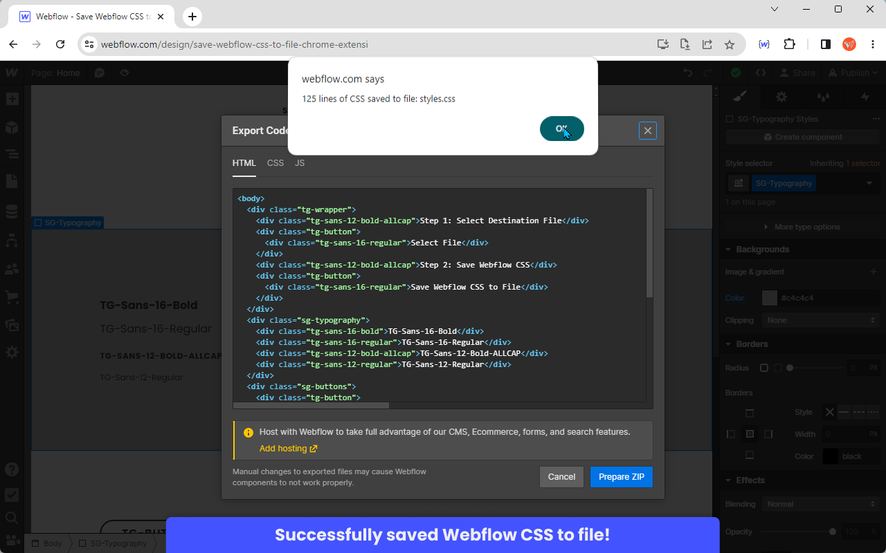 Save Webflow CSS to File chrome谷歌浏览器插件_扩展第2张截图