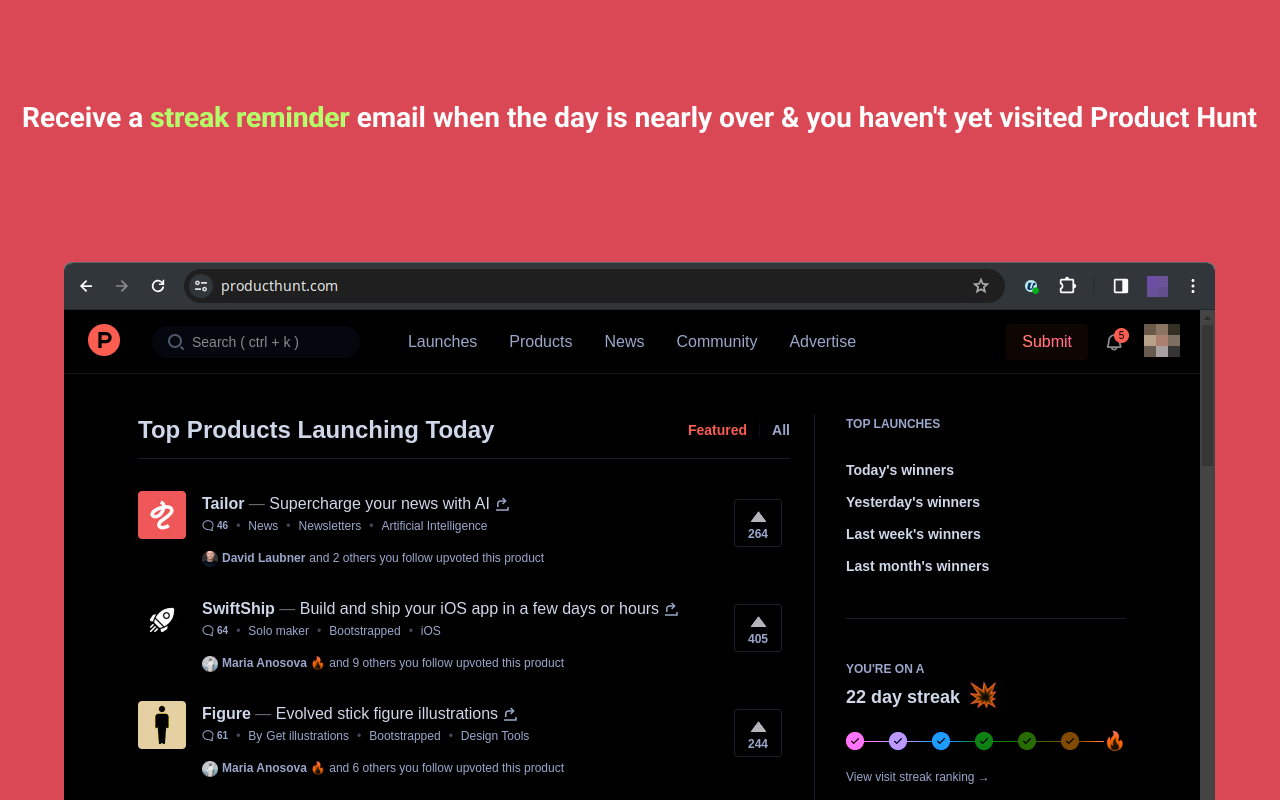 Upperhunt - Assistant for Product Hunt chrome谷歌浏览器插件_扩展第4张截图