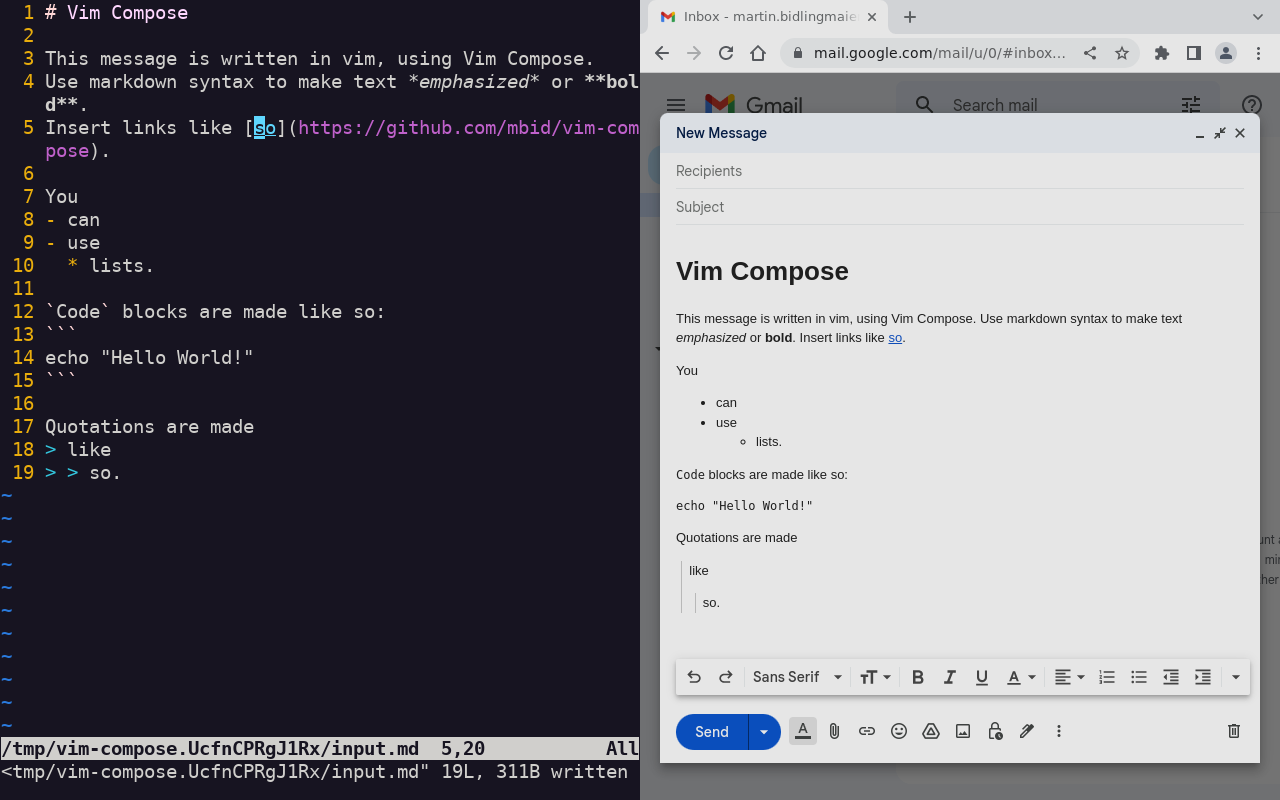 Vim Compose chrome谷歌浏览器插件_扩展第1张截图