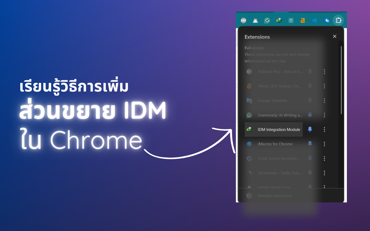 ส่วนขยาย IDM » เพิ่ม IDM ใน Chrome chrome谷歌浏览器插件_扩展第1张截图