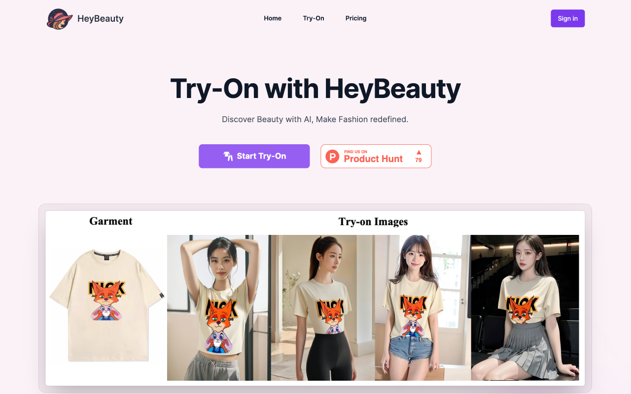 HeyBeauty - AI Try-On chrome谷歌浏览器插件_扩展第2张截图