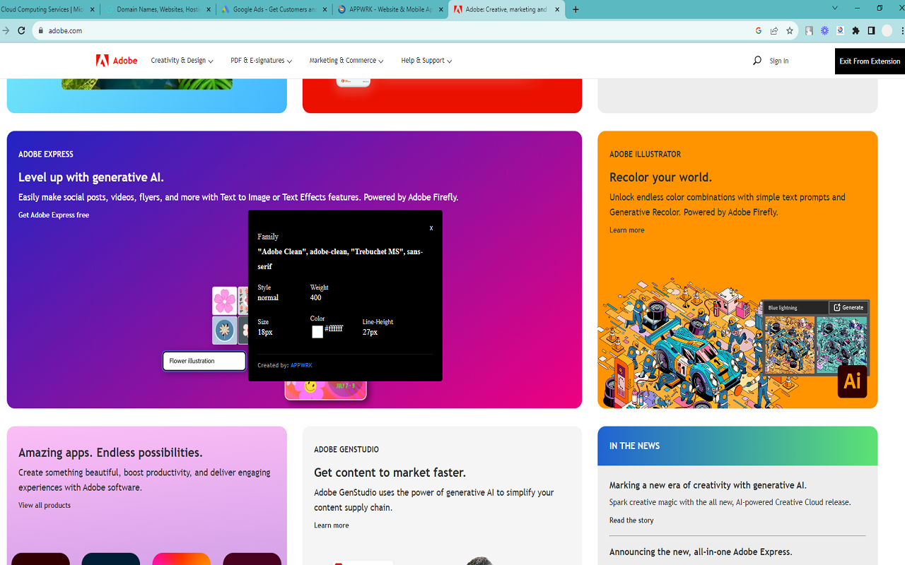 Advance font finder from any website chrome谷歌浏览器插件_扩展第2张截图