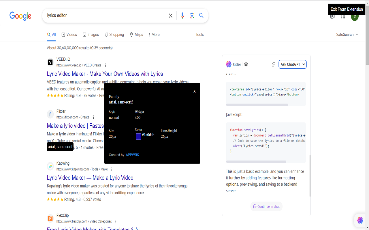 Advance font finder from any website chrome谷歌浏览器插件_扩展第3张截图