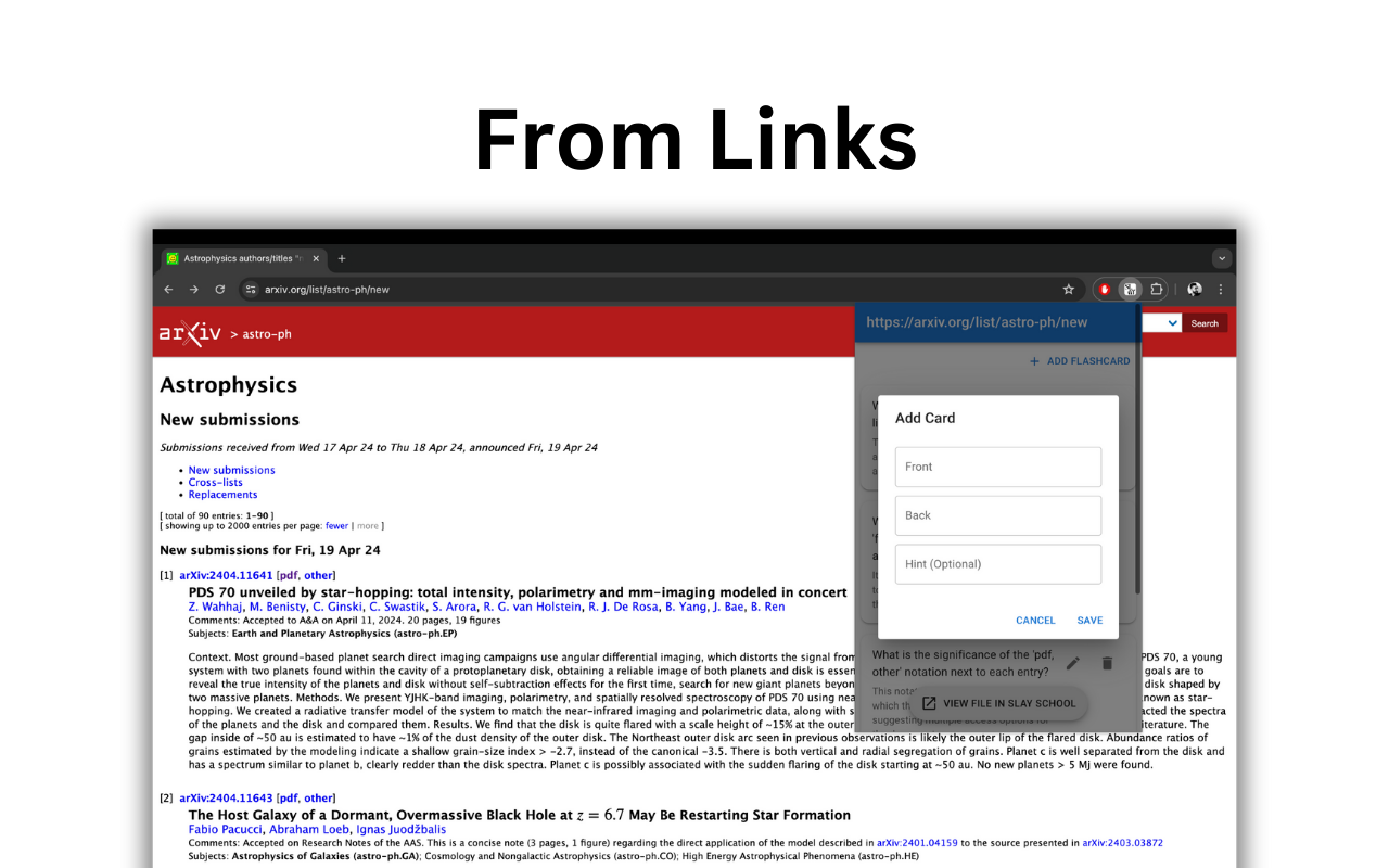 Slay School: AI flashcard maker & Quizlet alternative chrome谷歌浏览器插件_扩展第2张截图