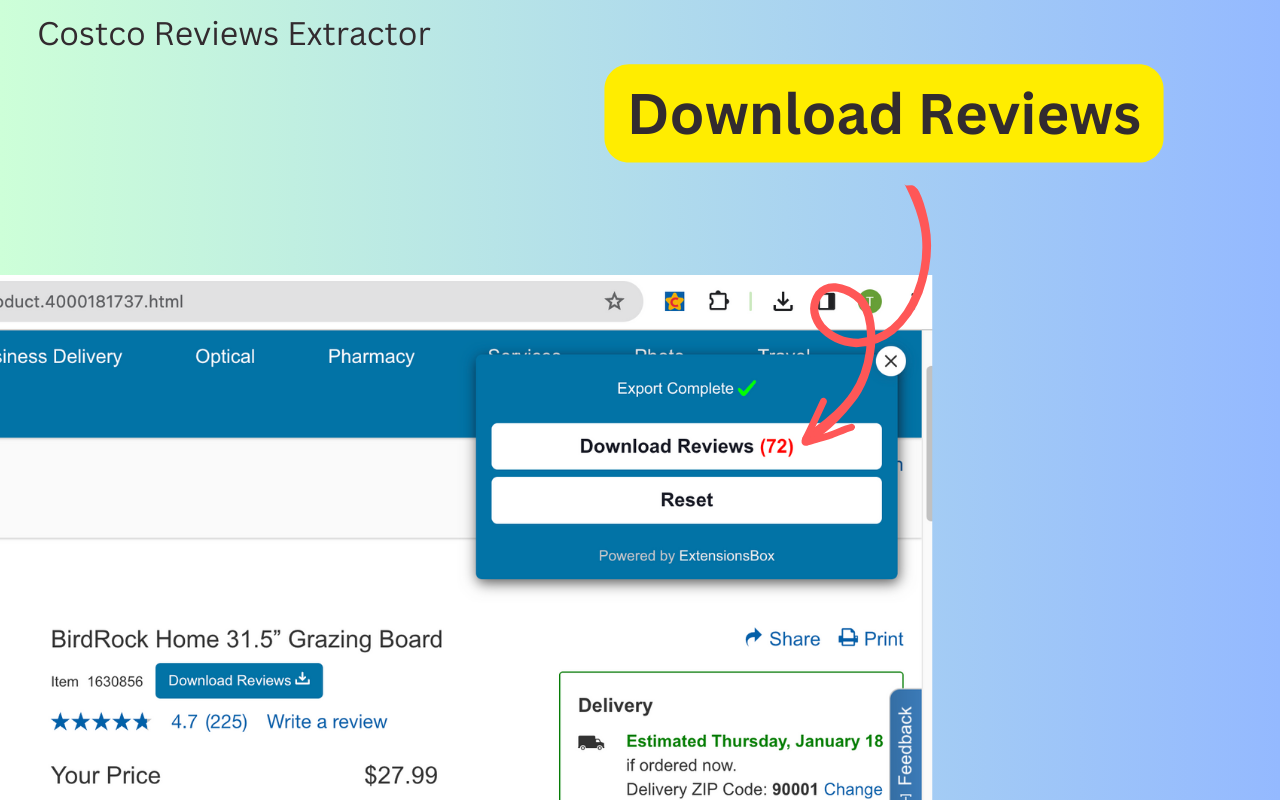Costco商品评论一键导出CSV chrome谷歌浏览器插件_扩展第2张截图