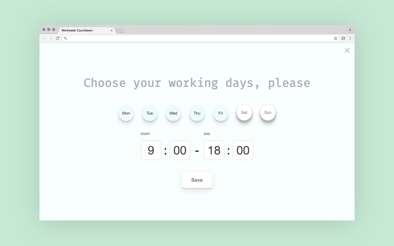 Workweek Countdown chrome谷歌浏览器插件_扩展第4张截图