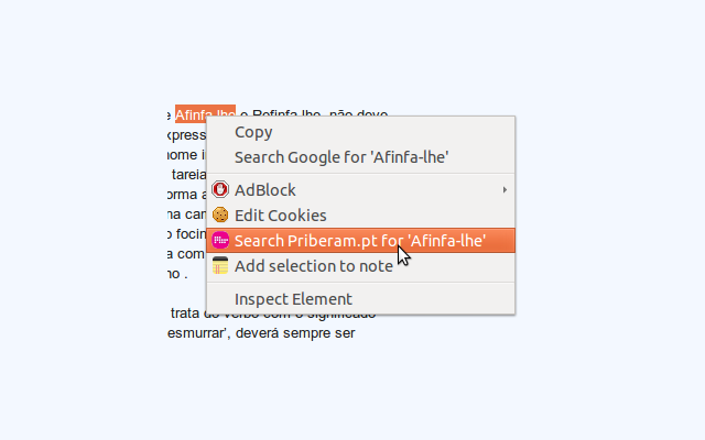 Priberam.pt right click search chrome谷歌浏览器插件_扩展第1张截图