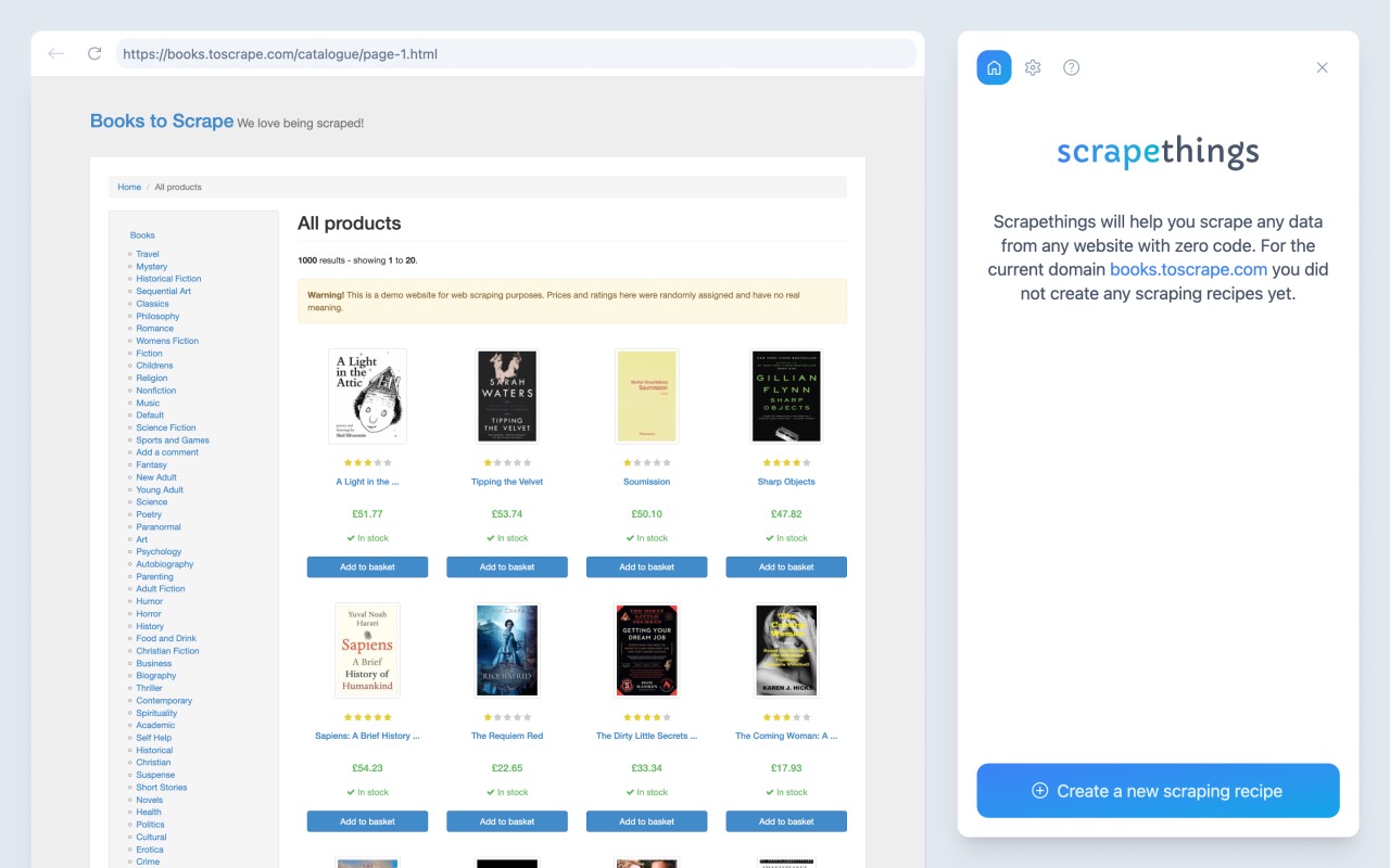 Scrapethings chrome谷歌浏览器插件_扩展第5张截图