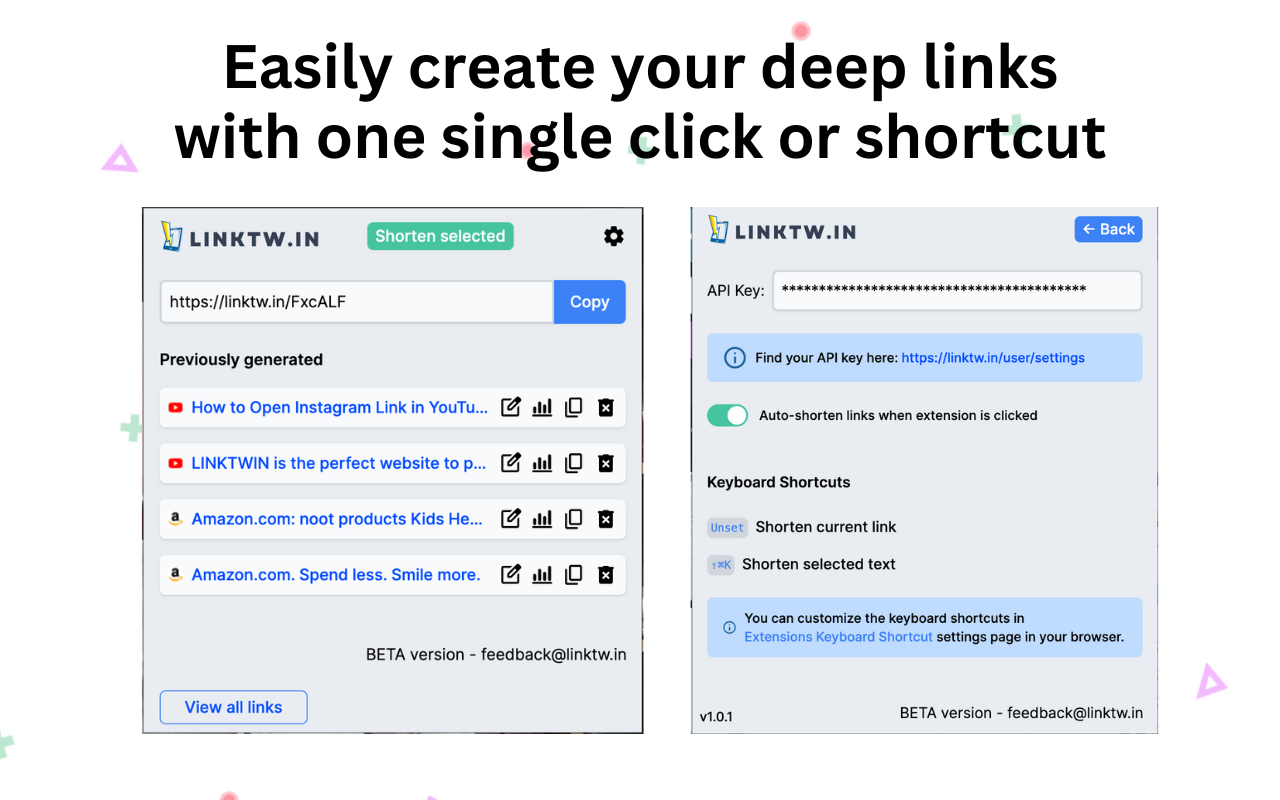 Deep Link URL Shortener: LinkTw.in chrome谷歌浏览器插件_扩展第1张截图