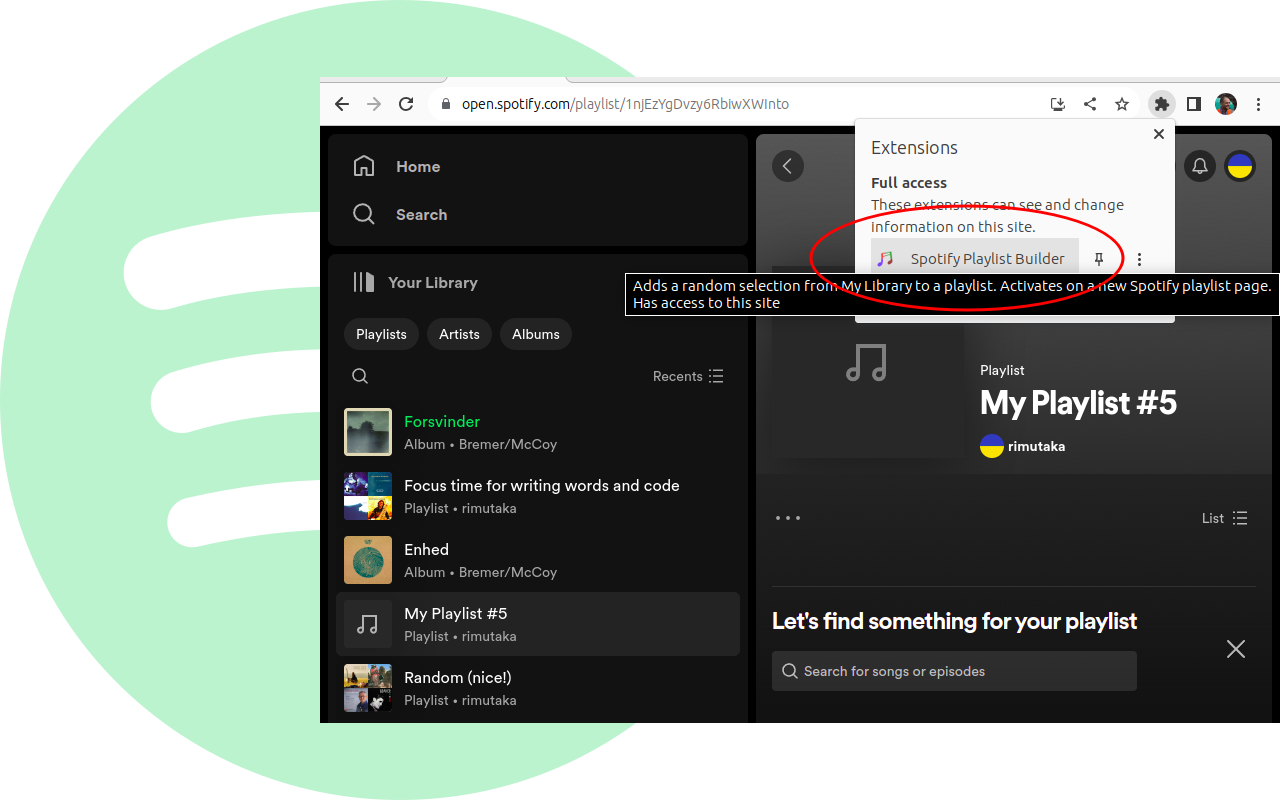 Spotify Playlist Builder chrome谷歌浏览器插件_扩展第3张截图