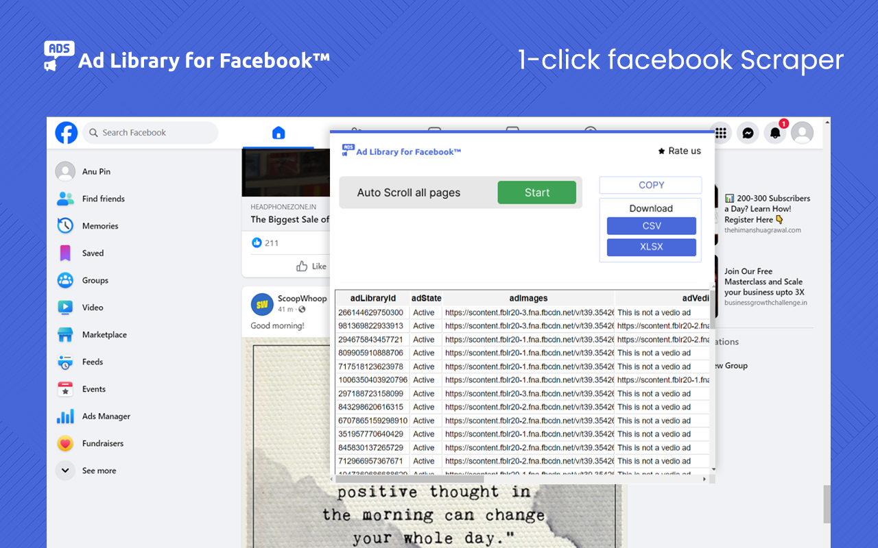 Ad Library for Facebook™ chrome谷歌浏览器插件_扩展第1张截图