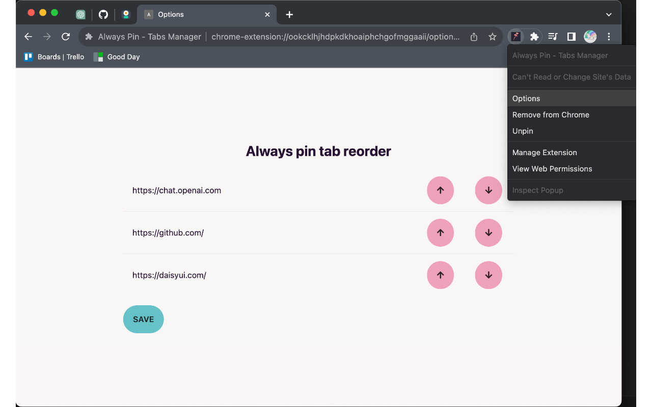 Always Pin - Tabs Manager chrome谷歌浏览器插件_扩展第3张截图