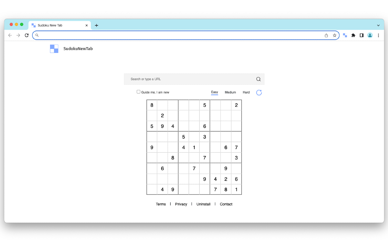 Sudoku New Tab chrome谷歌浏览器插件_扩展第1张截图