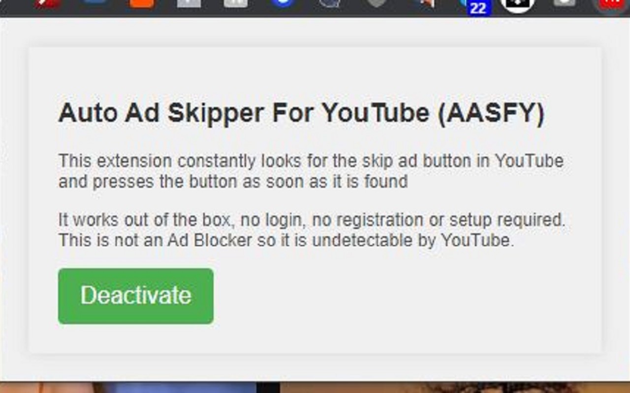 Auto Ad Skipper For YouTube (AASFY) chrome谷歌浏览器插件_扩展第1张截图