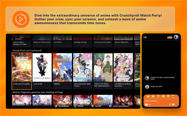 Crunchyroll Watch Party chrome谷歌浏览器插件_扩展第2张截图