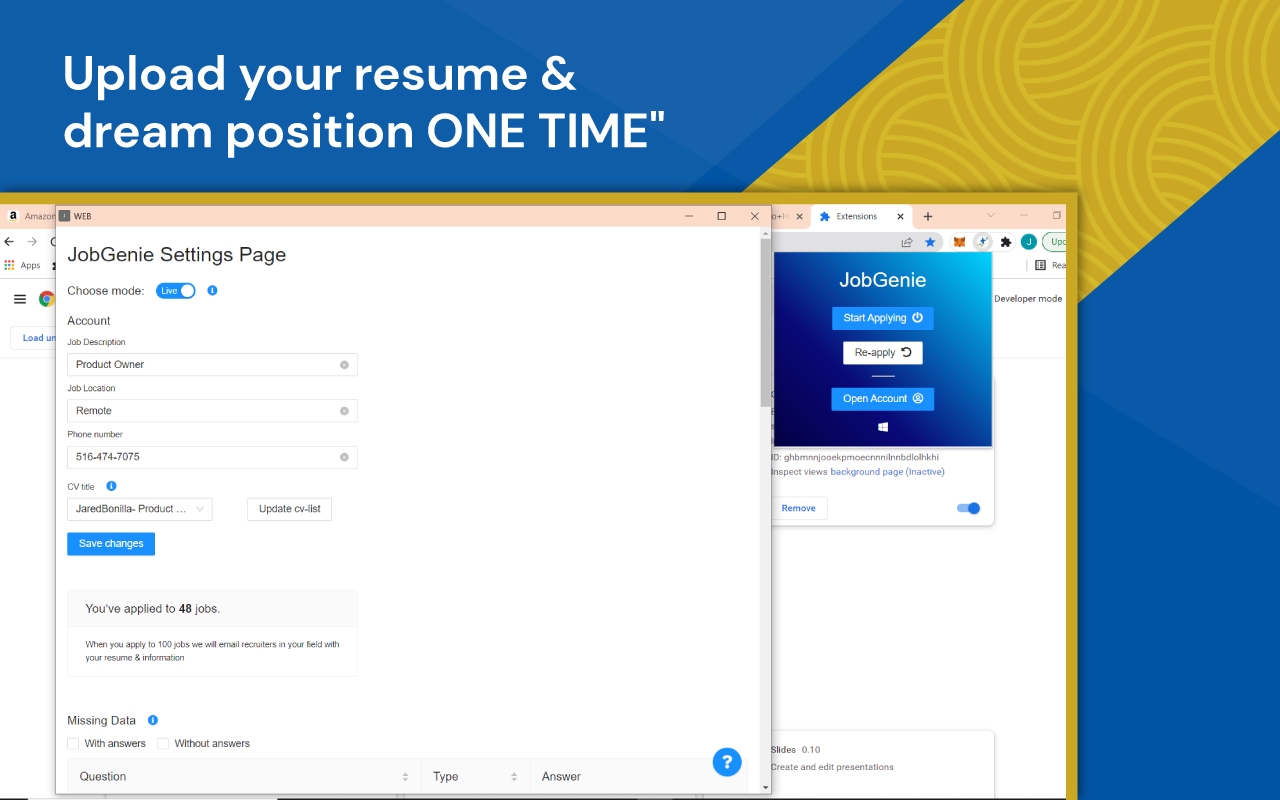 JobGenie chrome谷歌浏览器插件_扩展第3张截图