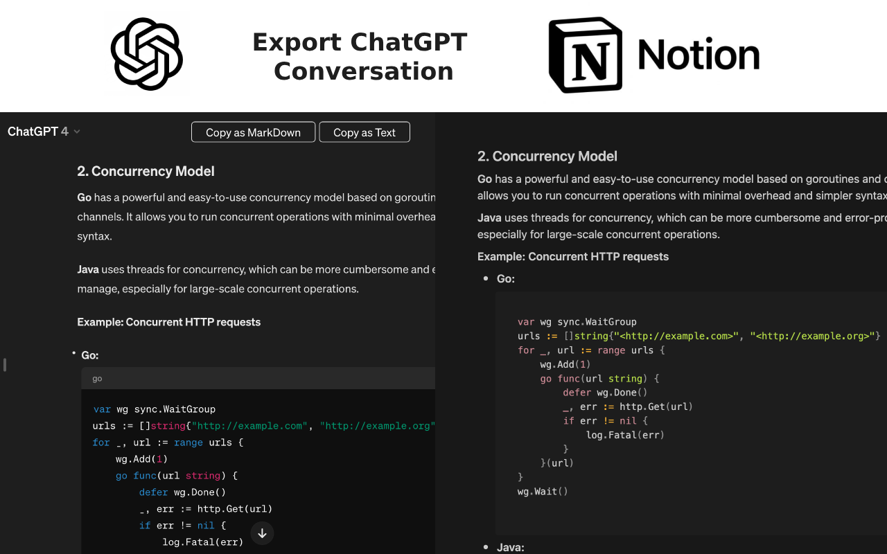 Export ChatGPT Conversations (MarkDown and Plain Text) chrome谷歌浏览器插件_扩展第1张截图