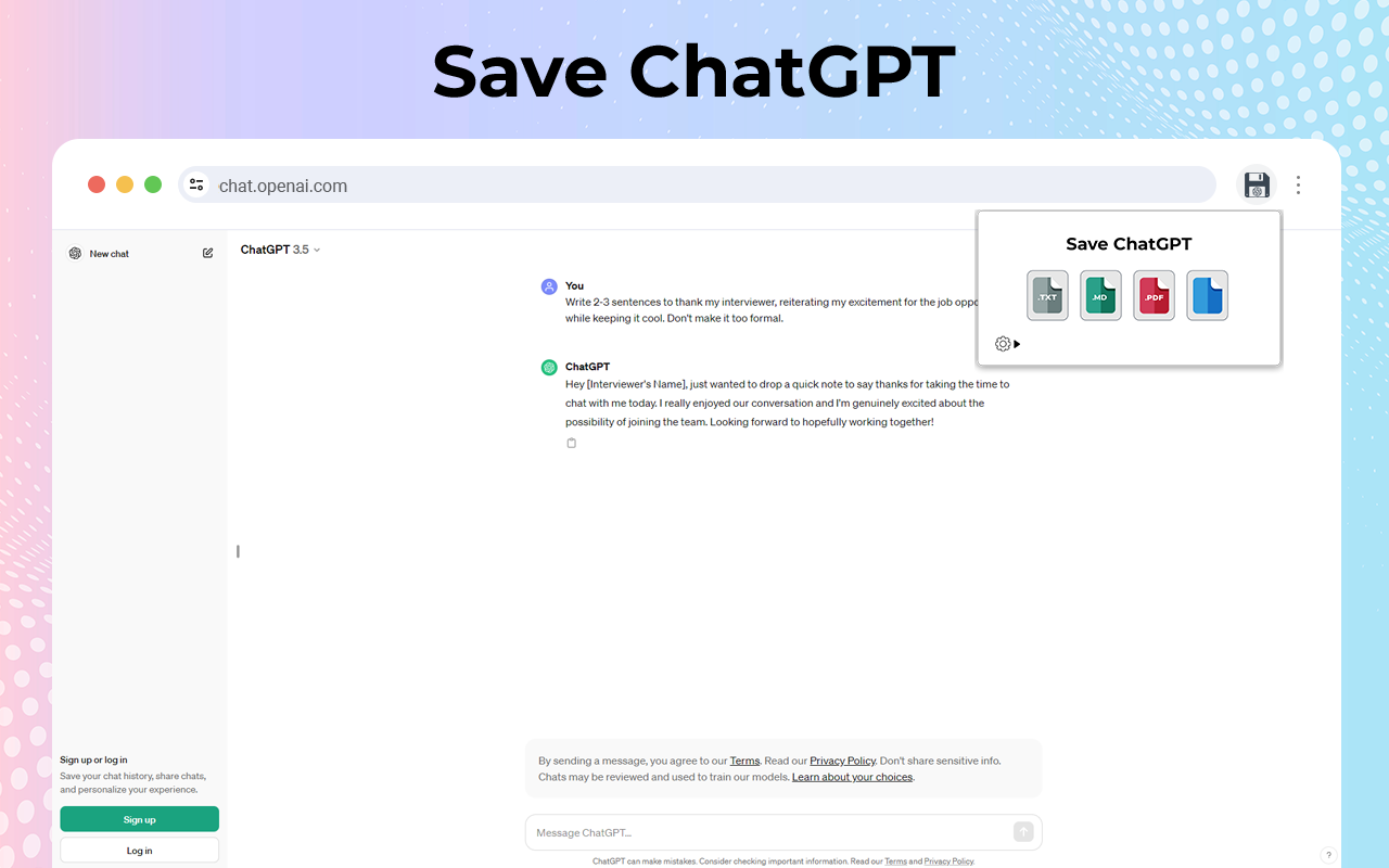 Save ChatGPT chrome谷歌浏览器插件_扩展第1张截图