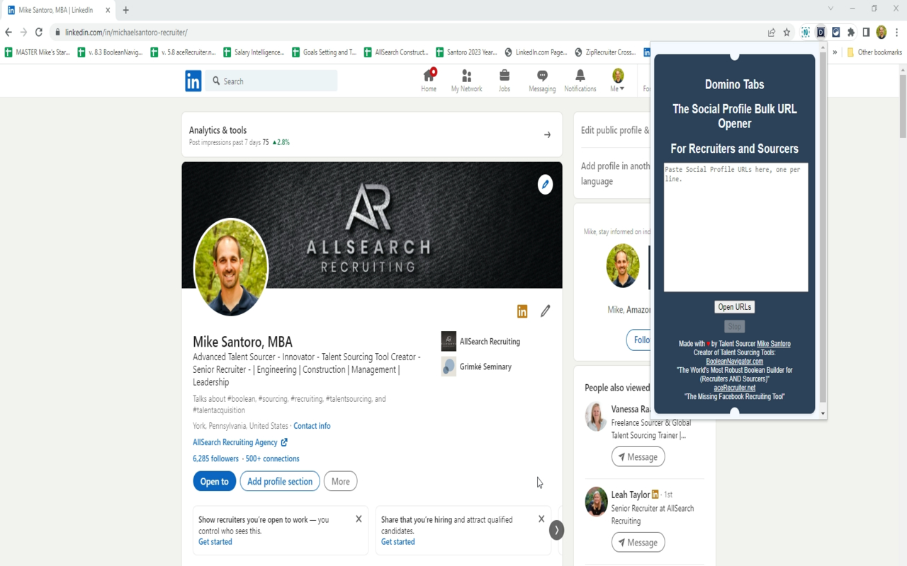 Domino Tabs: Social Profile Bulk URL Opener chrome谷歌浏览器插件_扩展第1张截图
