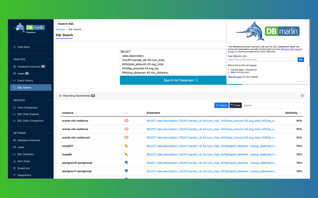 DBmarlin SQL Search chrome谷歌浏览器插件_扩展第1张截图