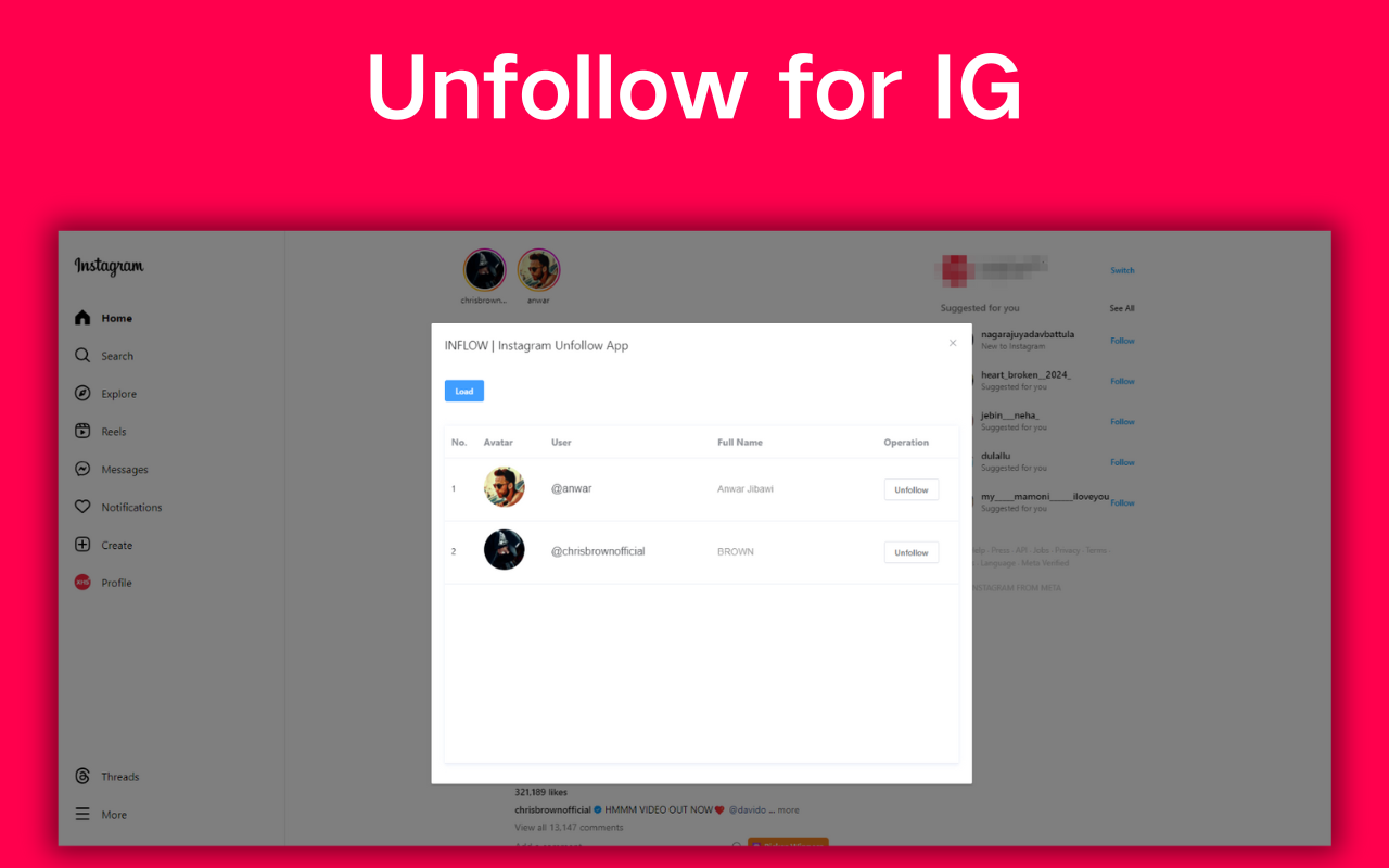 INFLOW | Unfollow for IG chrome谷歌浏览器插件_扩展第1张截图