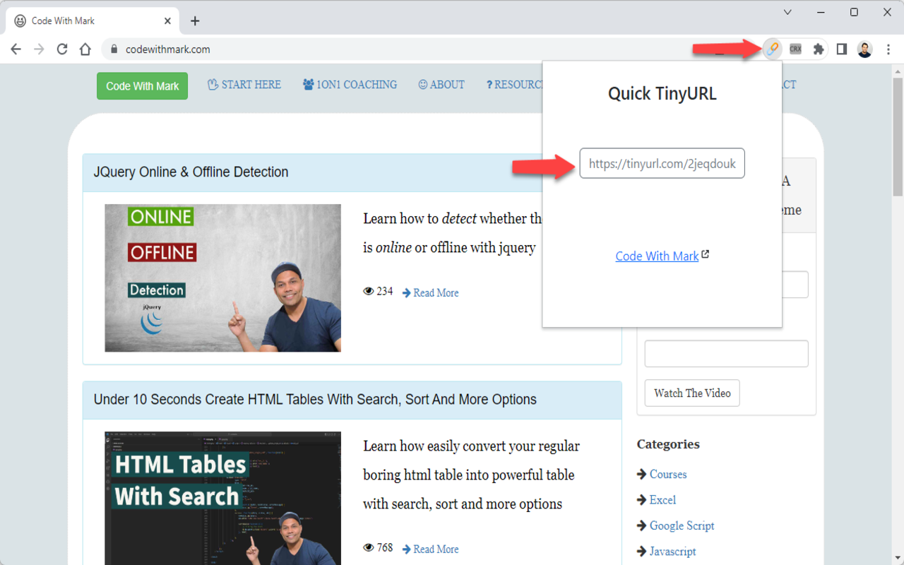 Quick TinyURL chrome谷歌浏览器插件_扩展第1张截图