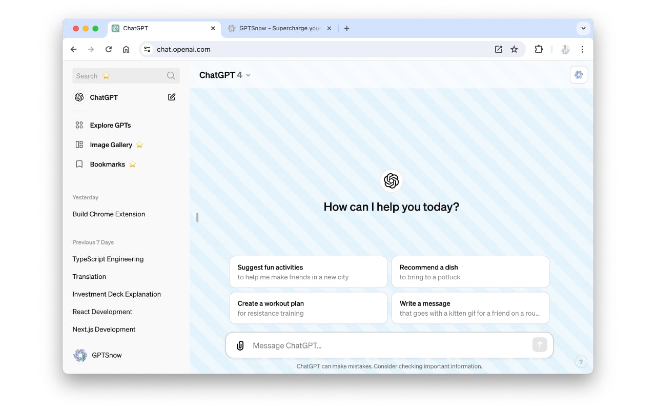 GPTSnow - Supercharge your ChatGPT chrome谷歌浏览器插件_扩展第2张截图