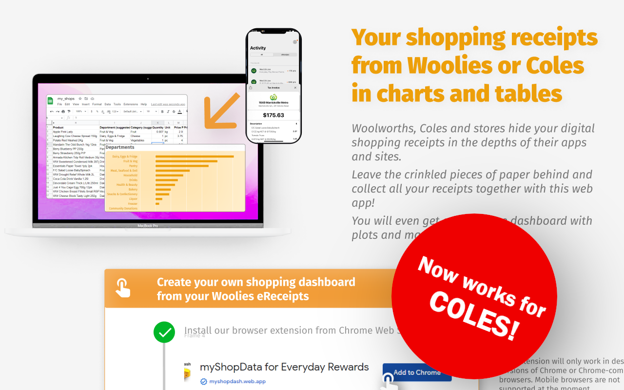 myShopDash: eReceipts @ Woolies, BWS, Coles chrome谷歌浏览器插件_扩展第2张截图