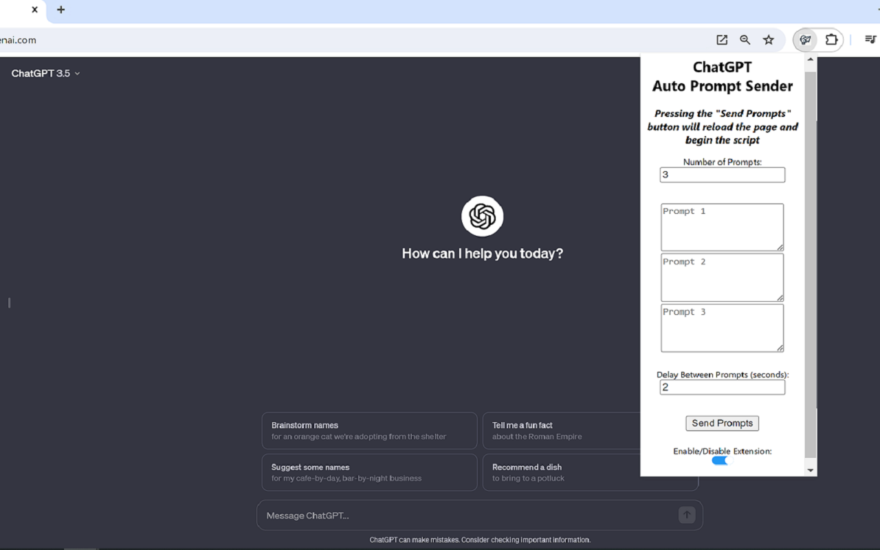 ChatGPT Auto Prompt Sender chrome谷歌浏览器插件_扩展第1张截图
