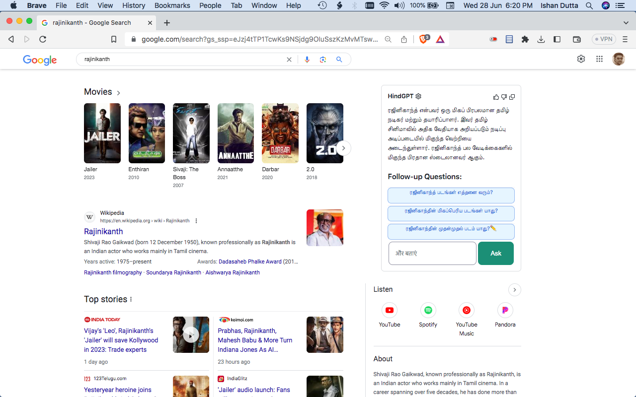 HindustanGPT chrome谷歌浏览器插件_扩展第3张截图