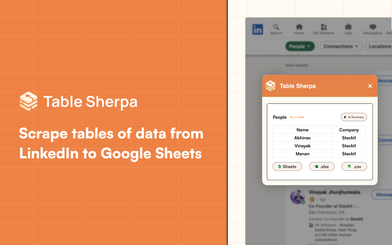 TableSherpa: Web to Sheets Exporter chrome谷歌浏览器插件_扩展第2张截图