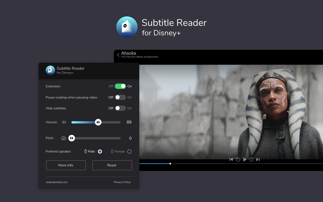 Subtitle Reader for Disney+ chrome谷歌浏览器插件_扩展第4张截图