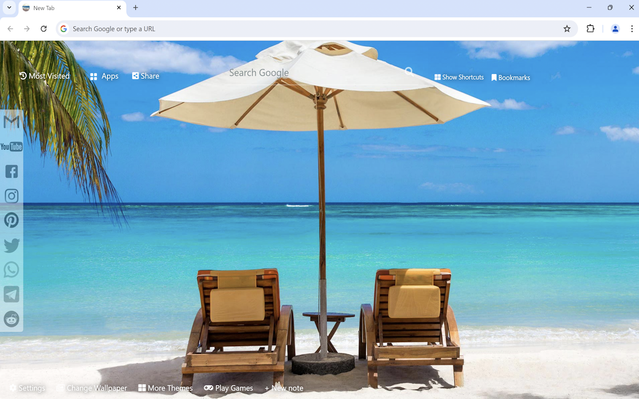 Beach & Ocean Sunset Wallpaper chrome谷歌浏览器插件_扩展第2张截图