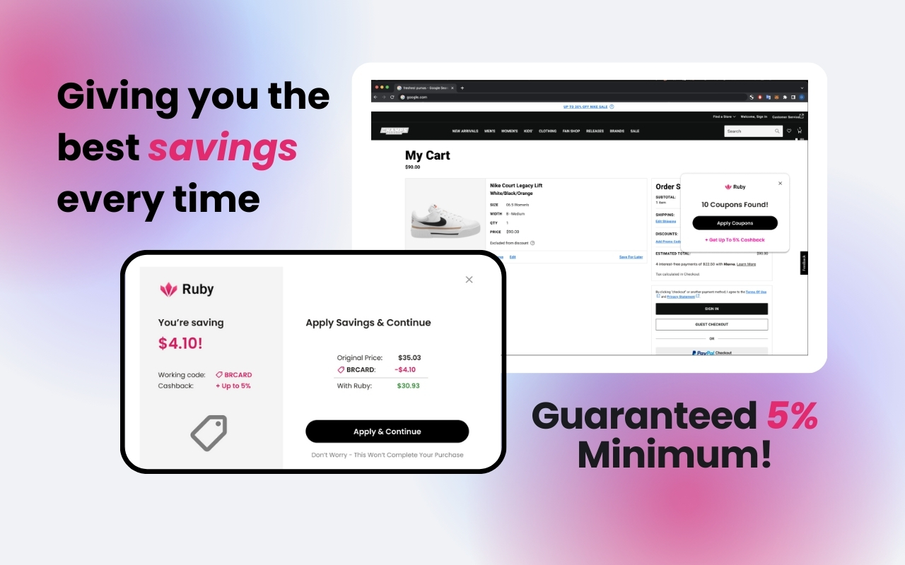 Ruby: Auto Coupons & Cashback chrome谷歌浏览器插件_扩展第4张截图