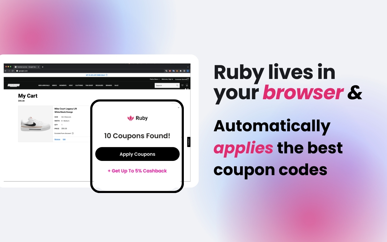 Ruby: Auto Coupons & Cashback chrome谷歌浏览器插件_扩展第5张截图