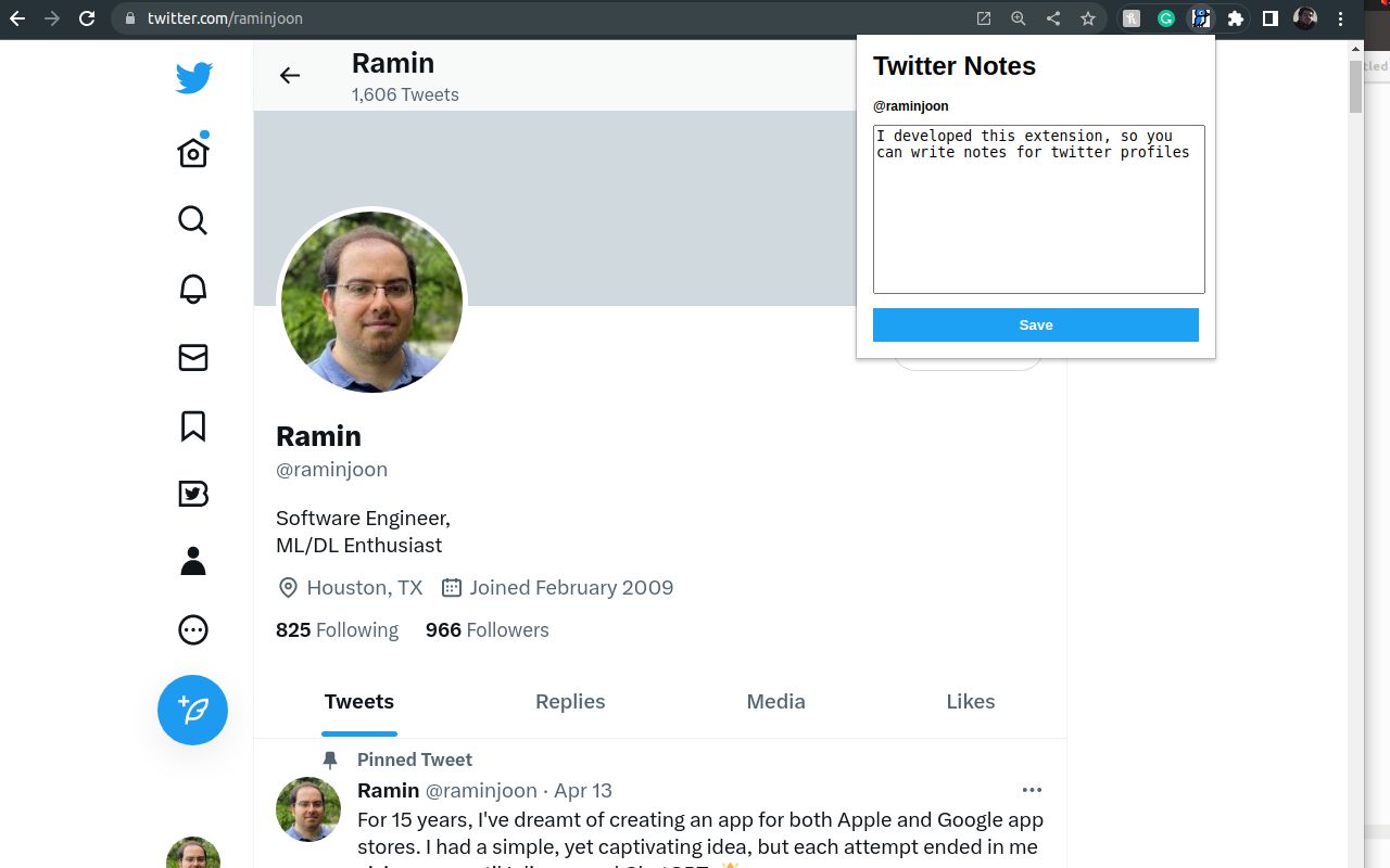 Twitter Notes chrome谷歌浏览器插件_扩展第1张截图