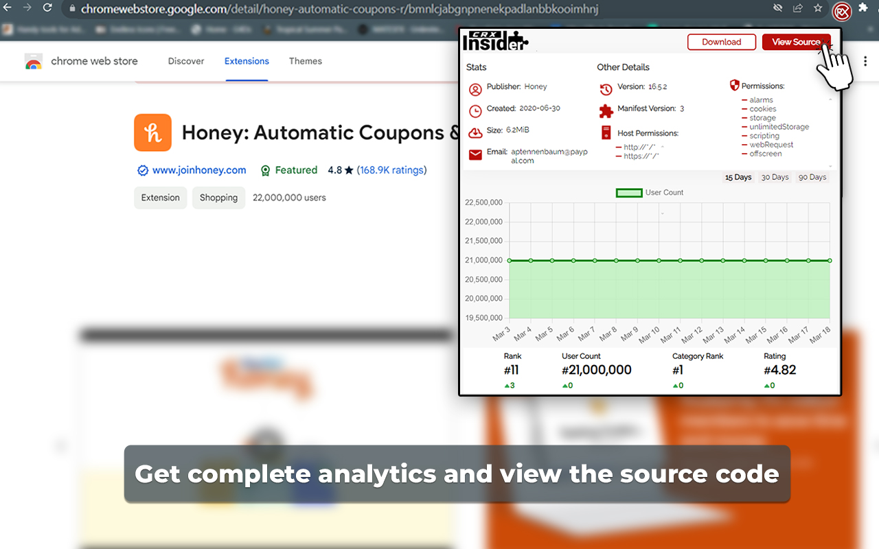 Crx Insider - 查看趋势和源代码 chrome谷歌浏览器插件_扩展第1张截图